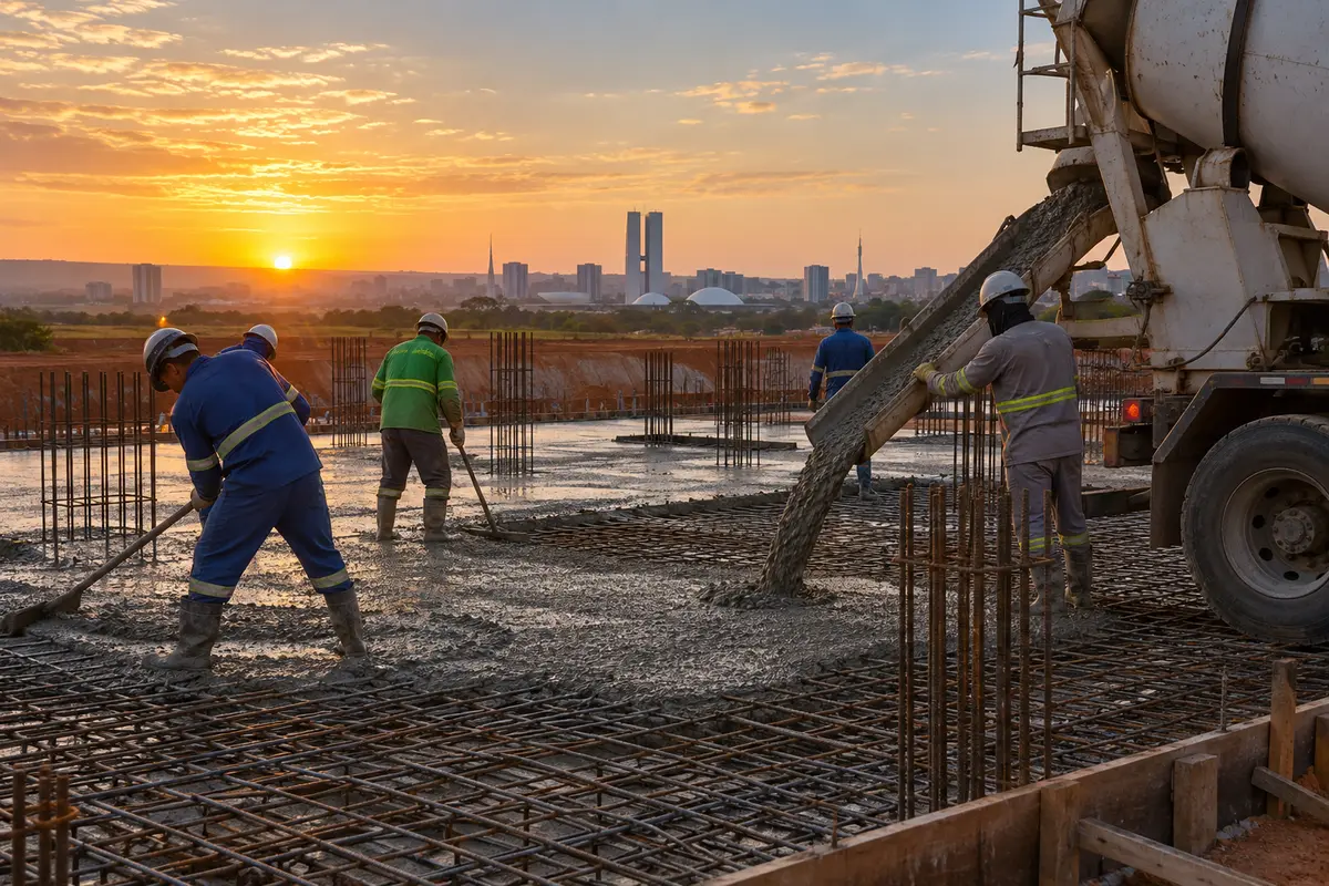 Imagem ilustrativa de concreto usinado para obra em Sobradinho