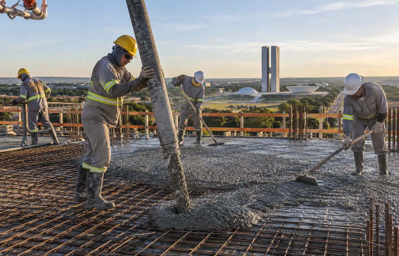 Bomba de concreto DF em obra no Distrito Federal